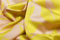 Viskosesatin - floral - große Blätter - gelb/beige - Editex Viskosesatin - floral - große Blätter - gelb/beige - Editex