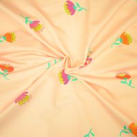 Baumwoll French Terry - "Fleur" - floral - Blumen - lachs/bunt - hilco Baumwoll French Terry - "Fleur" - floral - Blumen - lachs/bunt - hilco