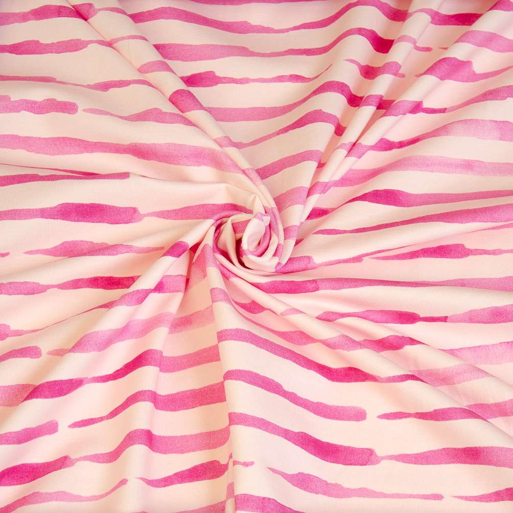 Baumwolljersey Inky Stripe streifen pink/hellrosa hilco