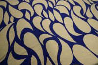 Viskose/Leinen-Druck - graphisch - blau/beige - toptex-ott Viskose/Leinen-Druck - graphisch - blau/beige - toptex-ott