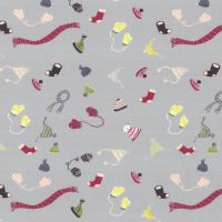 Baumwollwebware/Popeline - Mütze und Schal - grau - c.pauli Baumwollwebware/Popeline - Mütze und Schal - grau - c.pauli